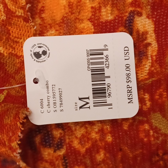 NWT Free People Rudi printed ruffle crop blouse top voluminous bishop sleeves - Picture 14 of 16